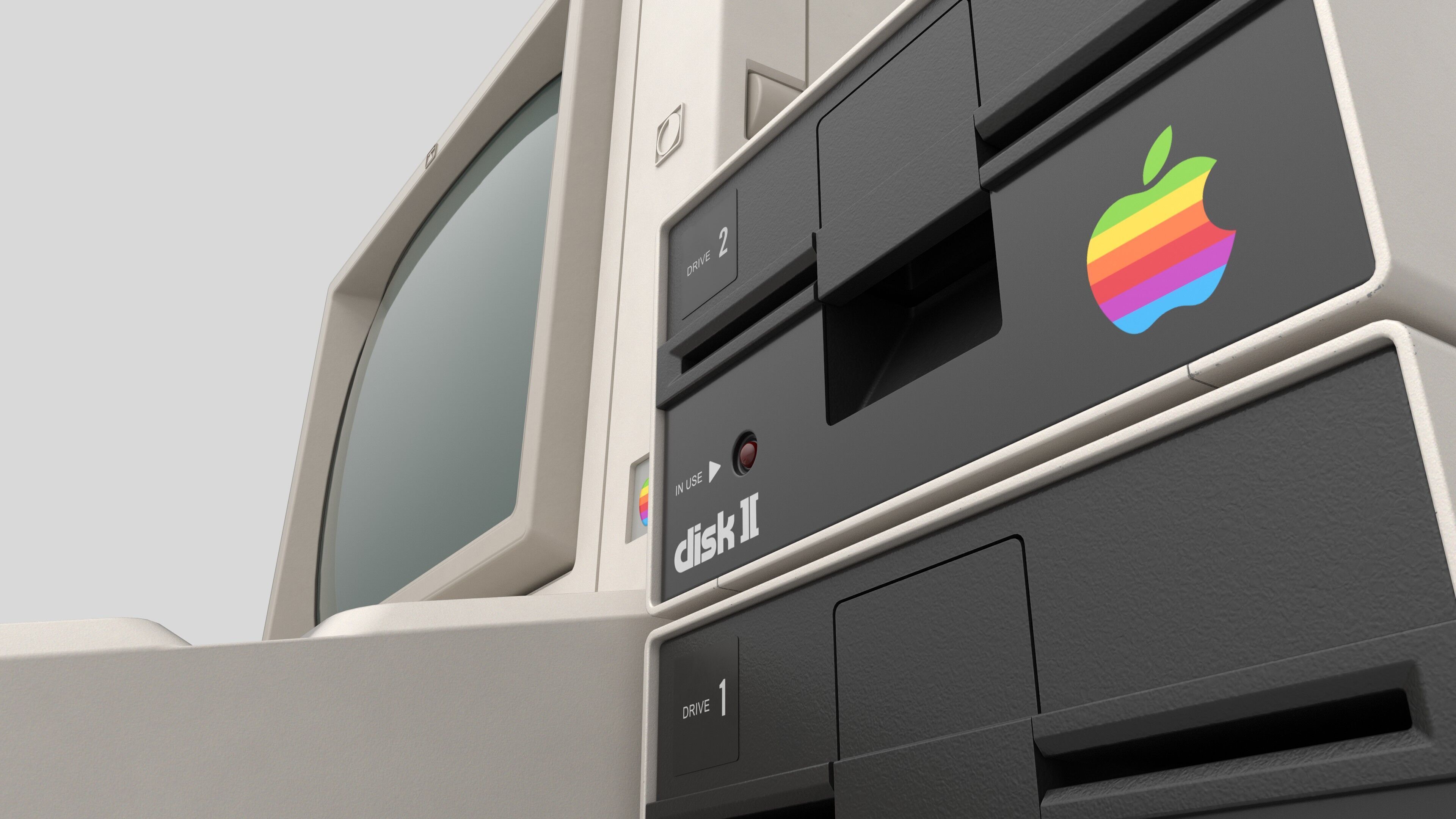Apple II Low-poly 3D model_4