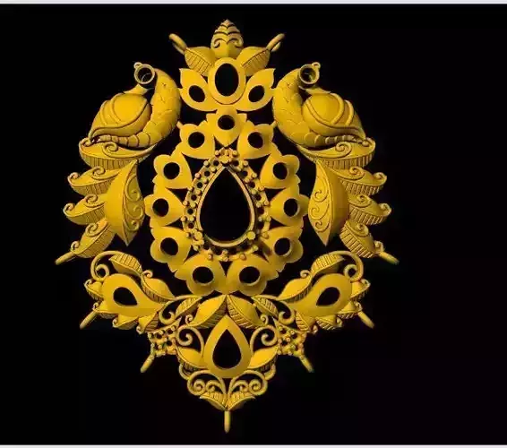 peacock necklace pendant 3dm file