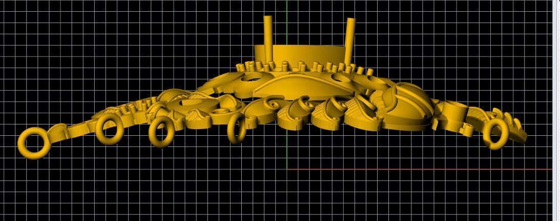 peacock necklace pendant 3dm file 3D print model_1