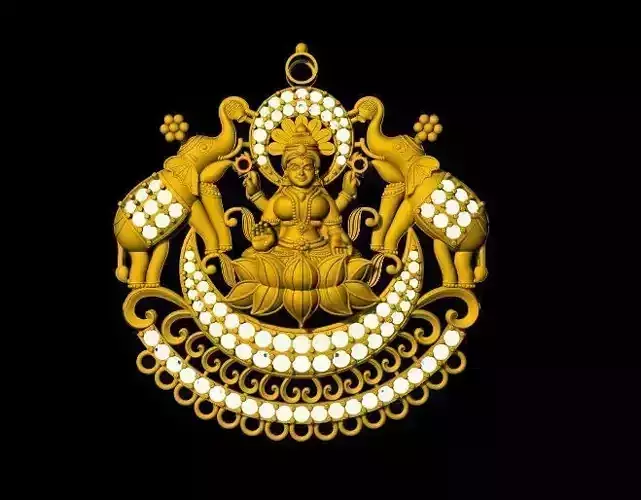 lakshmi necklace pendant 3dm file