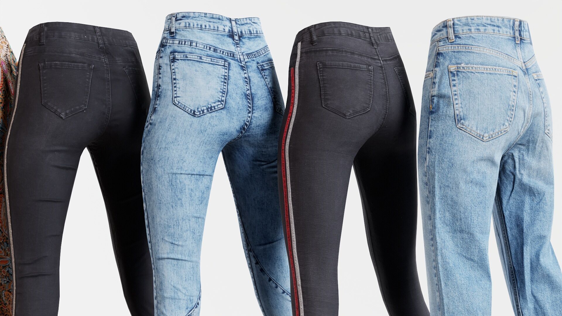 7 Realistic Pants Pack 9 Low-poly 3D model_2