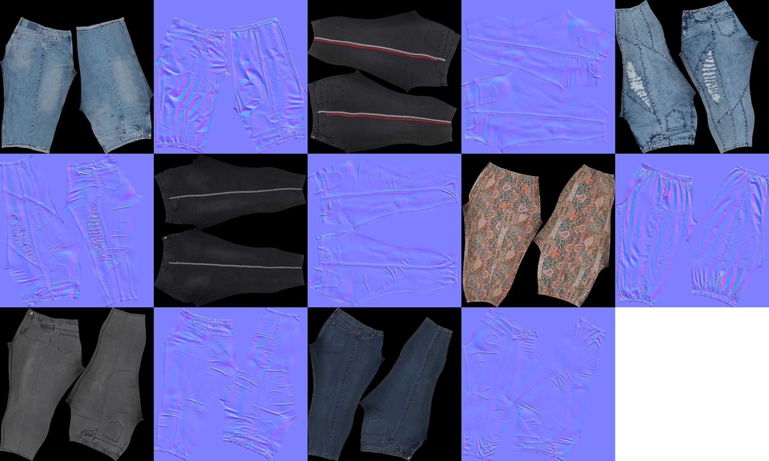 7 Realistic Pants Pack 9 Low-poly 3D model_7