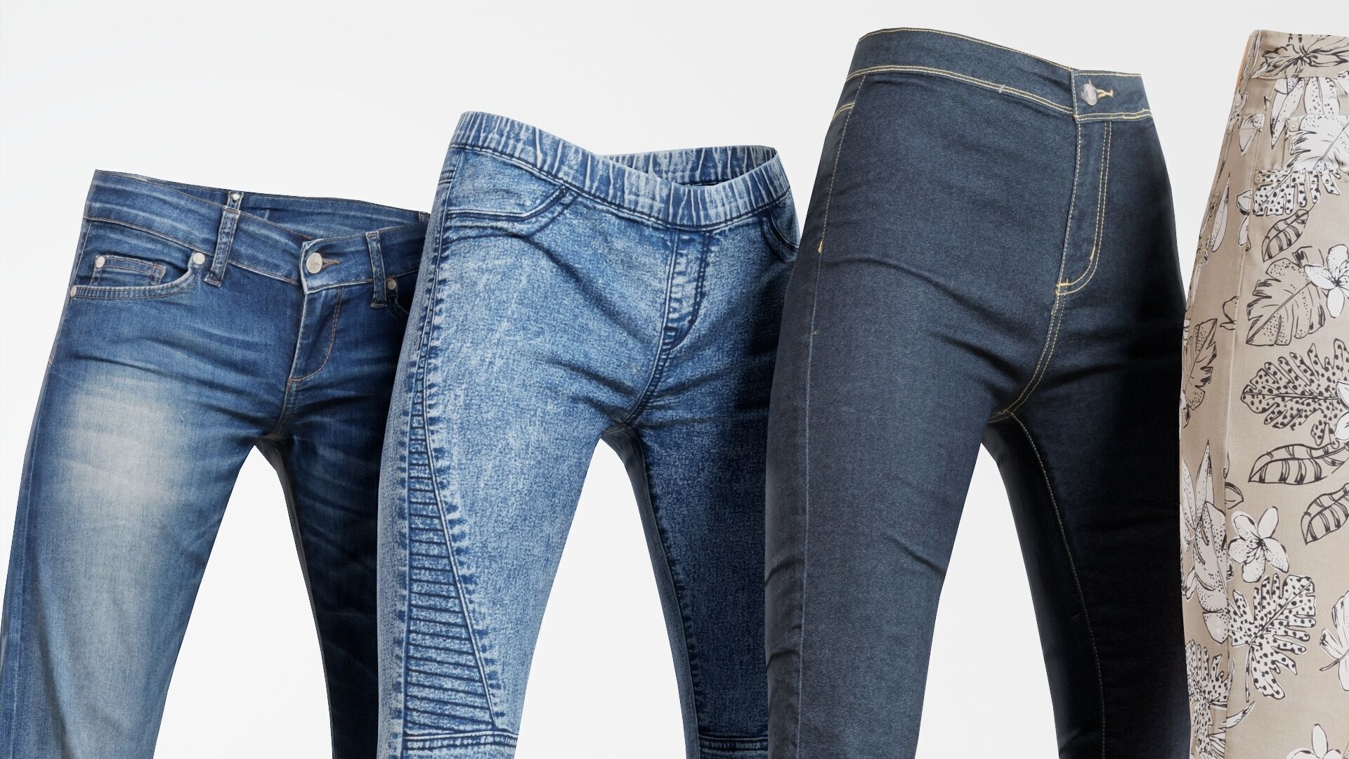 7 Realistic Pants Pack 8 Low-poly 3D model_6