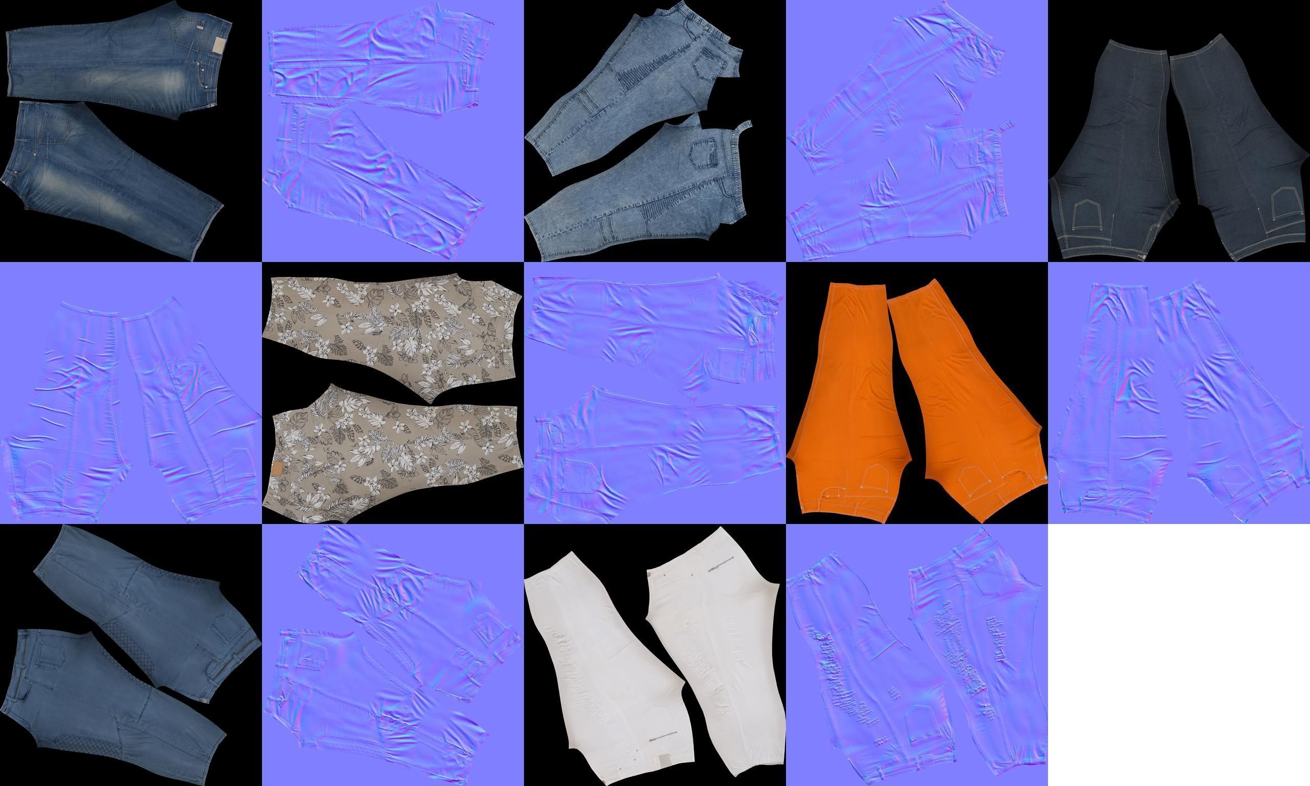 7 Realistic Pants Pack 8 Low-poly 3D model_7