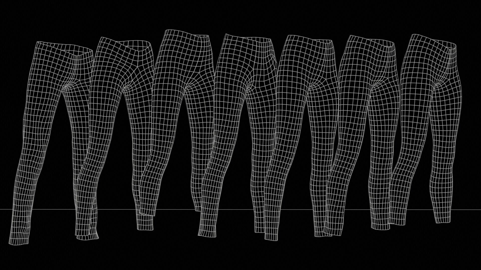 7 Realistic Pants Pack 8 Low-poly 3D model_10