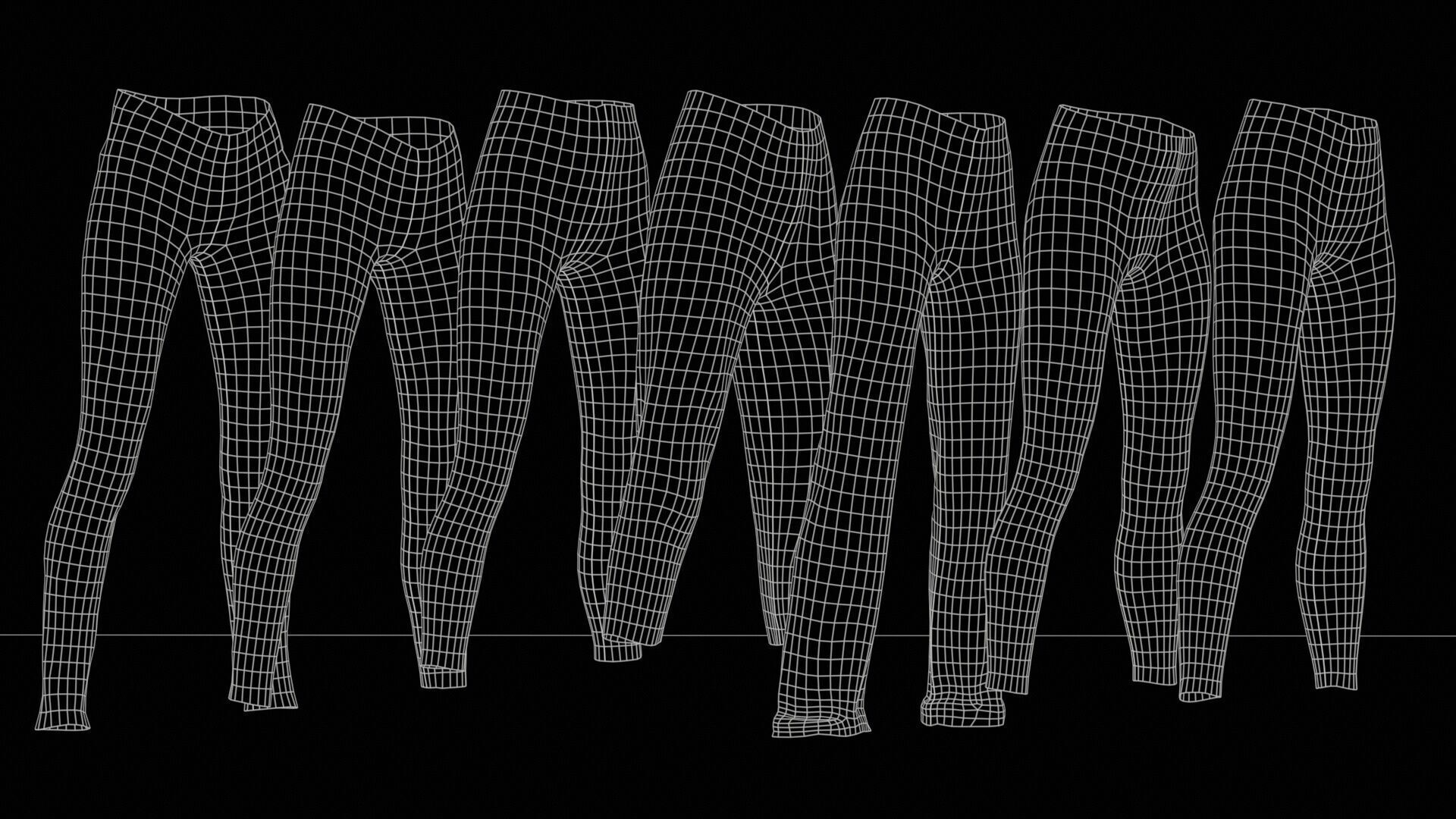 7 Realistic Pants Pack 7 Low-poly 3D model_10
