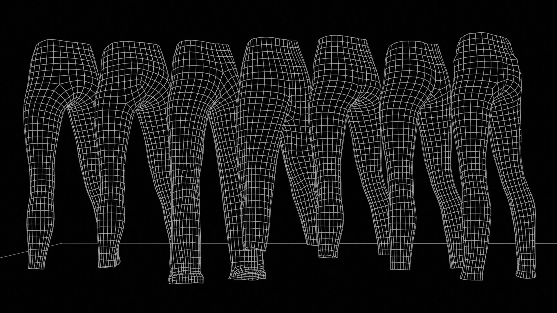 7 Realistic Pants Pack 7 Low-poly 3D model_11