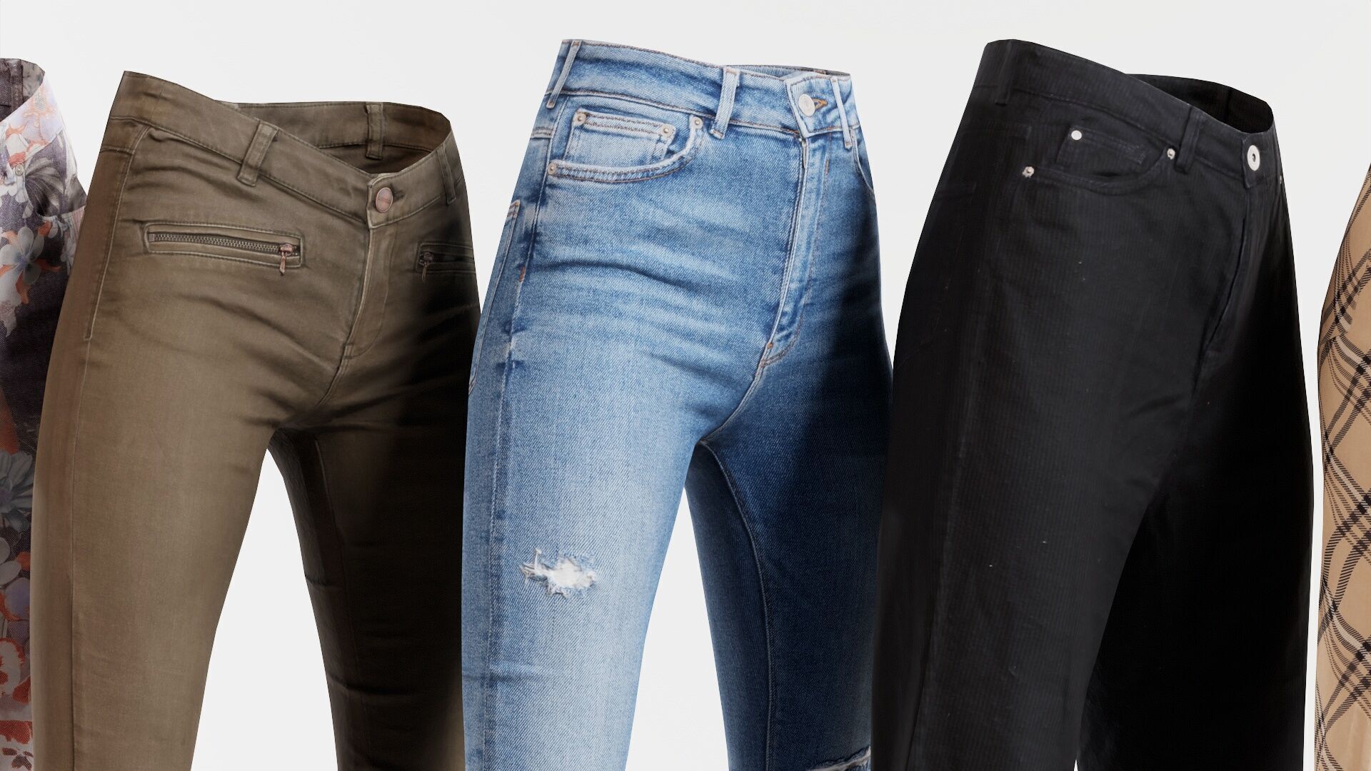 7 Realistic Pants Pack 7 Low-poly 3D model_2