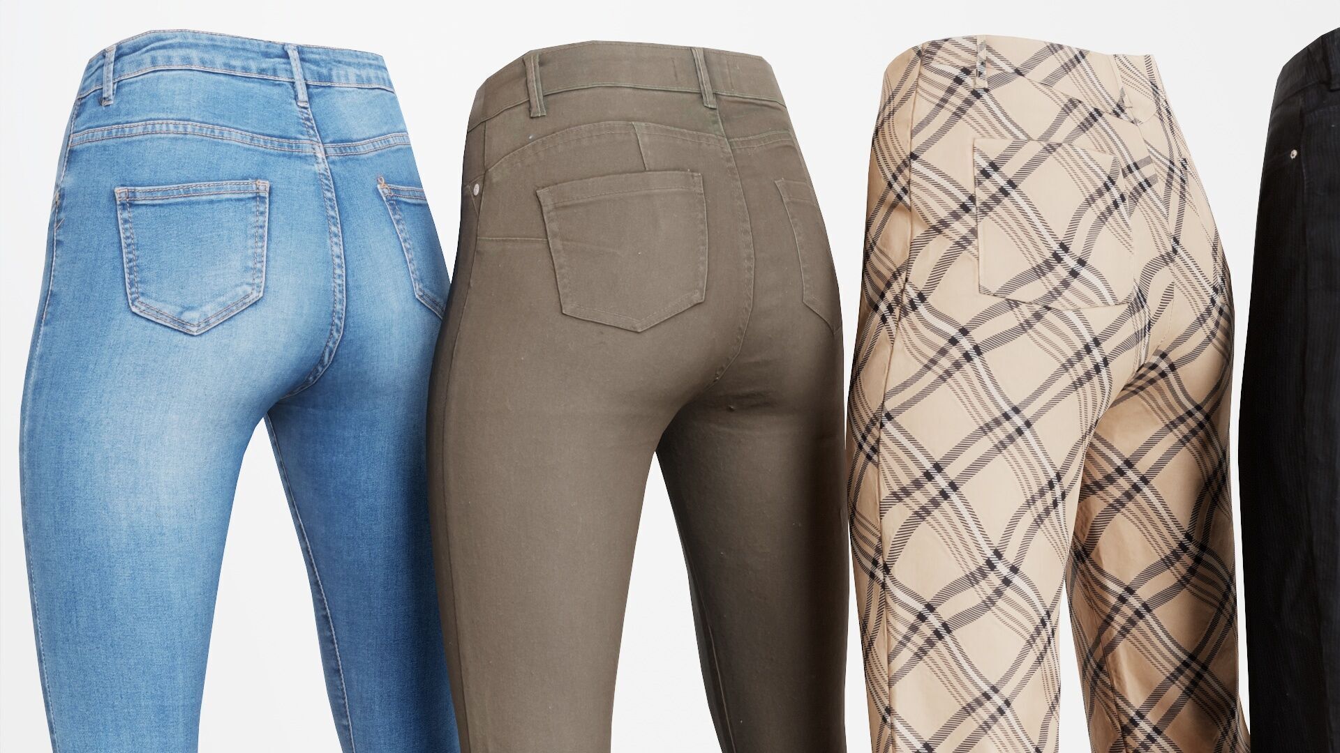 7 Realistic Pants Pack 7 Low-poly 3D model_5