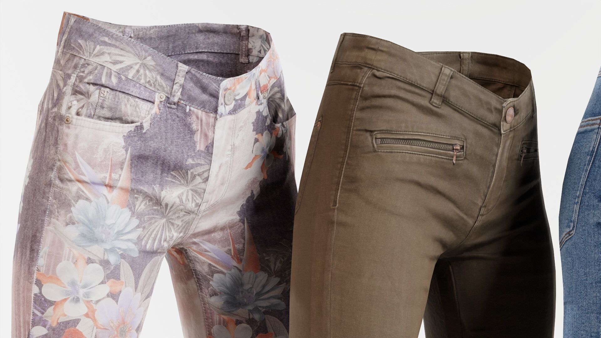 7 Realistic Pants Pack 7 Low-poly 3D model_3