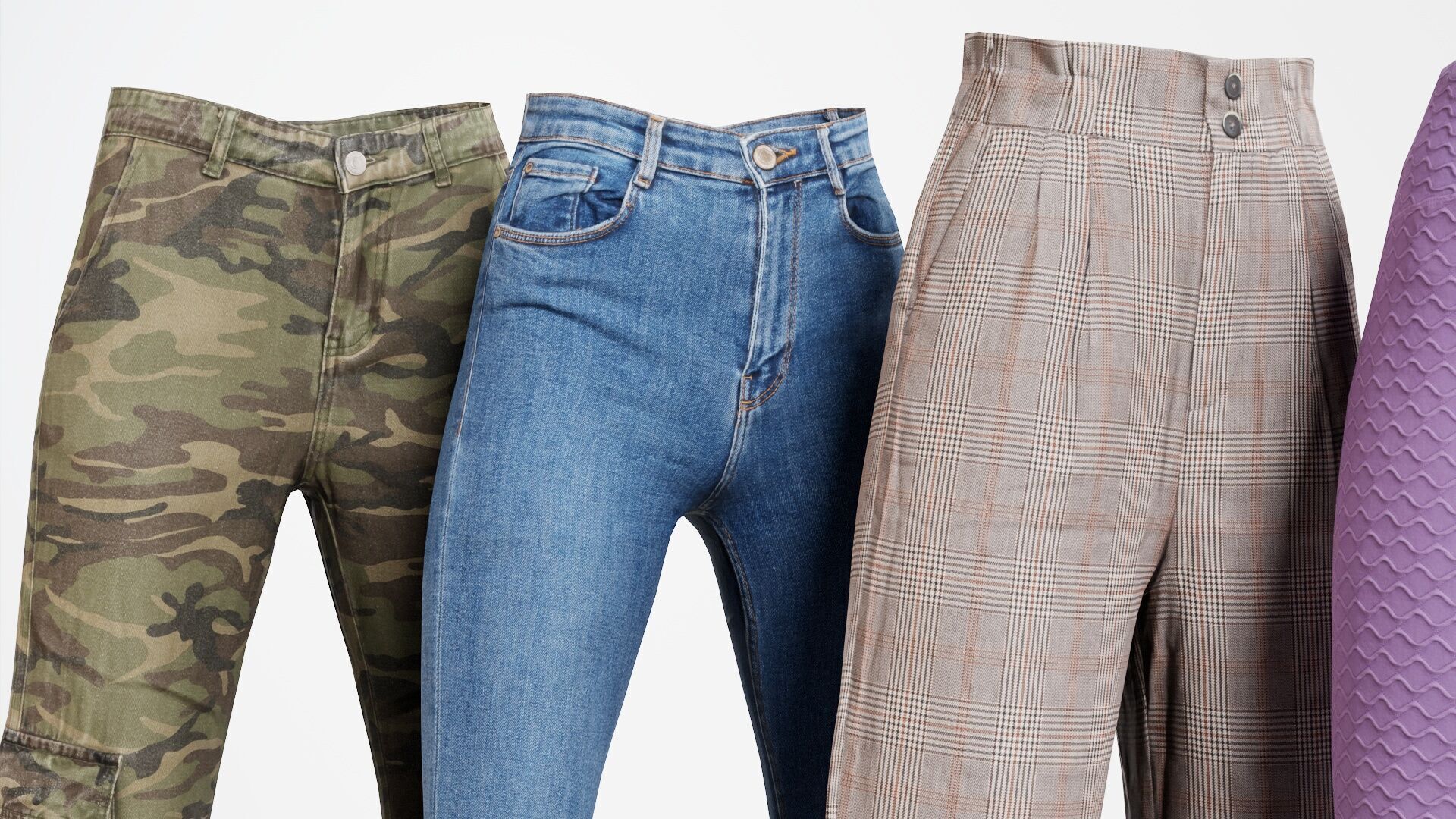 7 Realistic Pants Pack 6 Low-poly 3D model_5