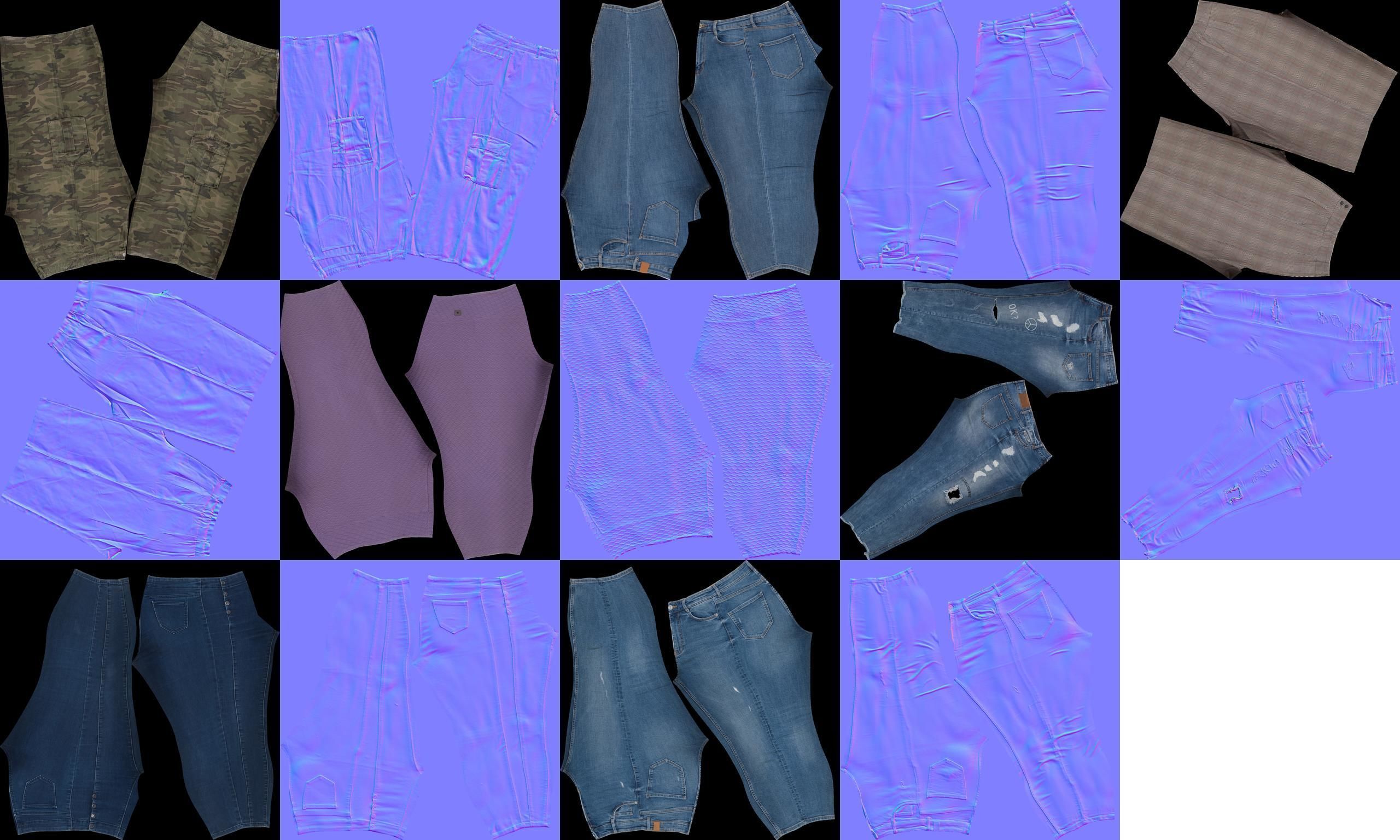 7 Realistic Pants Pack 6 Low-poly 3D model_7