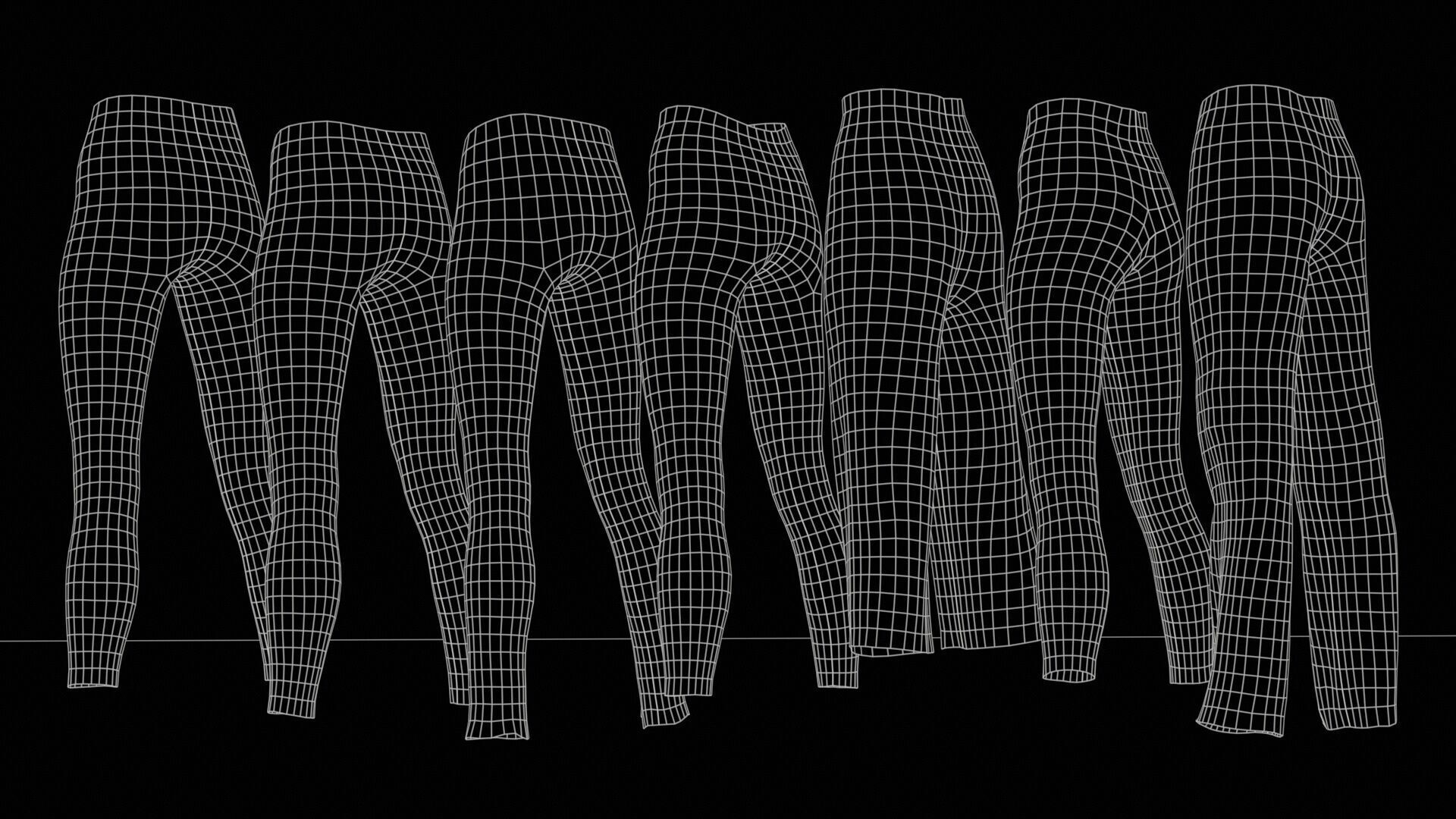 7 Realistic Pants Pack 6 Low-poly 3D model_11