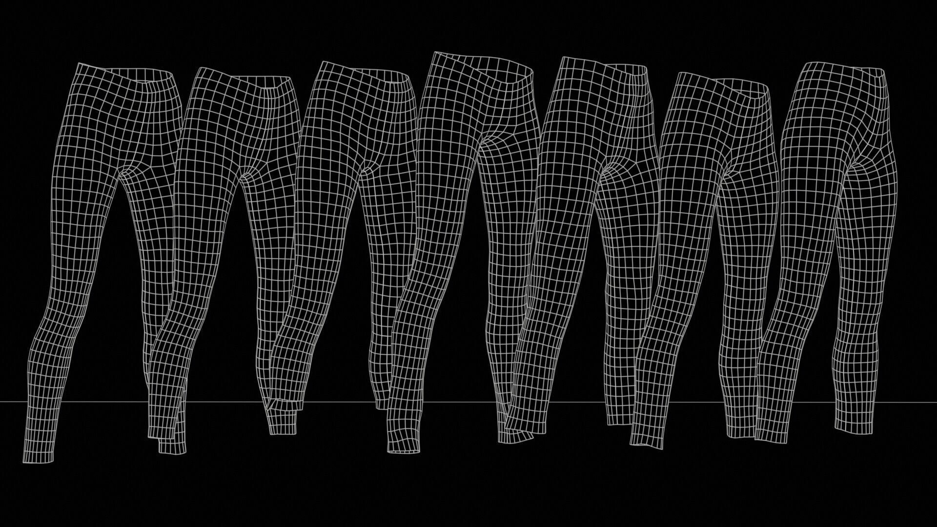 7 Realistic Pants Pack 5 Low-poly 3D model_10