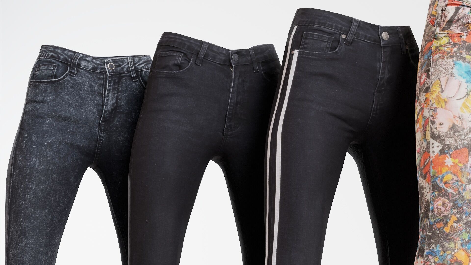 7 Realistic Pants Pack 5 Low-poly 3D model_5