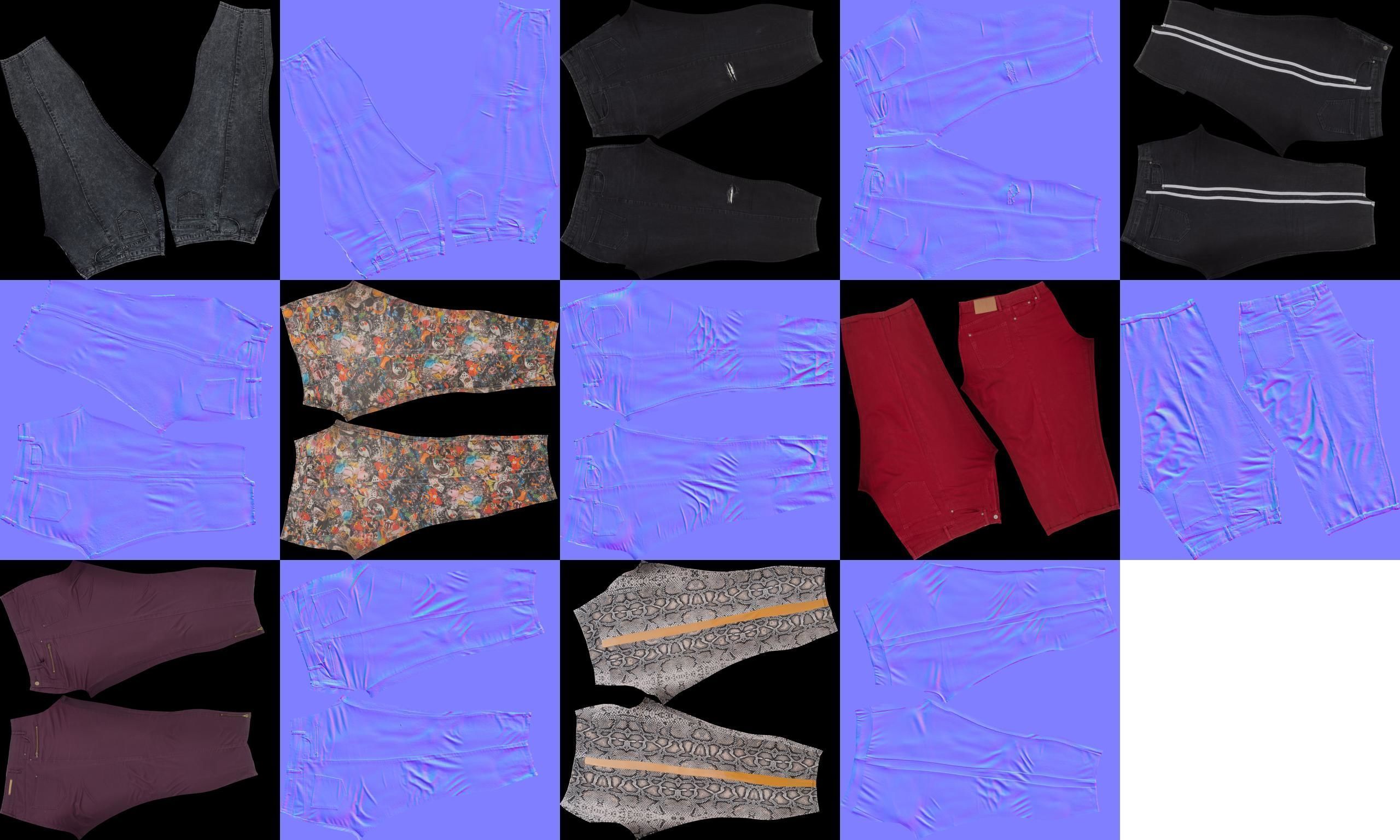 7 Realistic Pants Pack 5 Low-poly 3D model_7