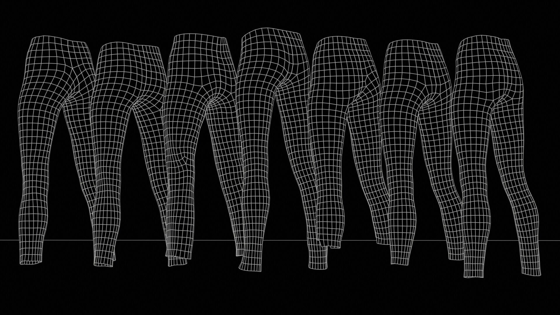 7 Realistic Pants Pack 5 Low-poly 3D model_11