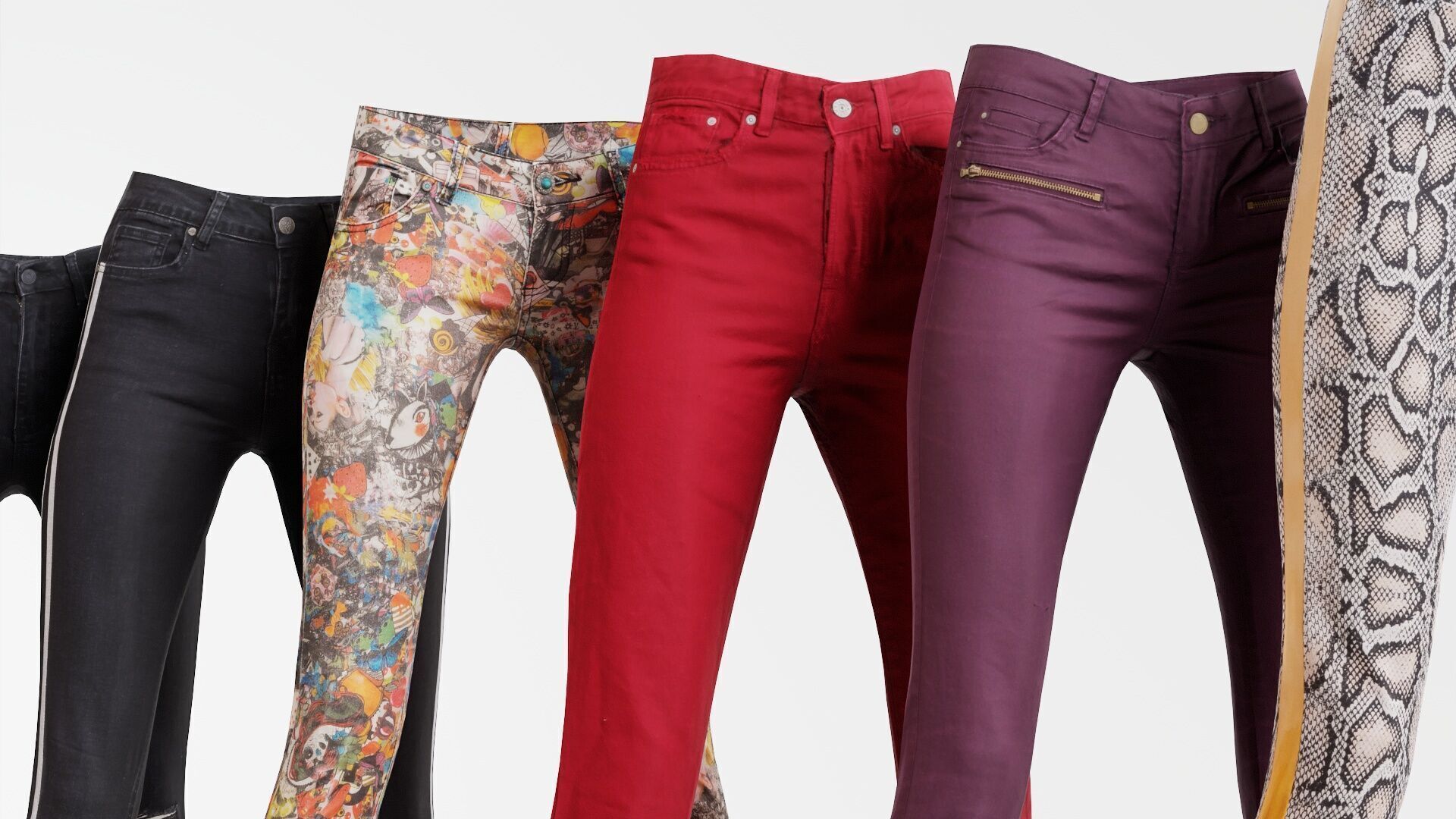 7 Realistic Pants Pack 5 Low-poly 3D model_6