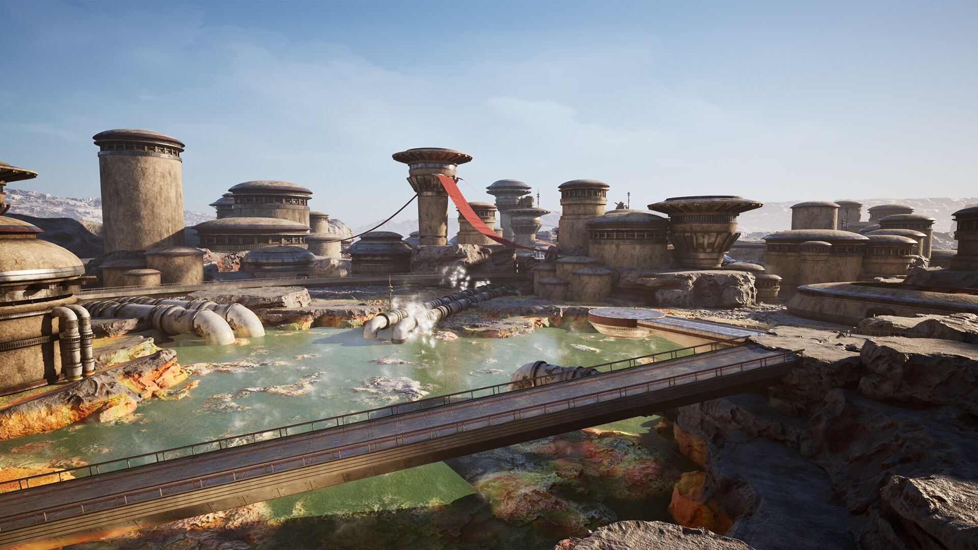Science Fiction Geothermal City Unreal Engine Low-poly 3D model_16