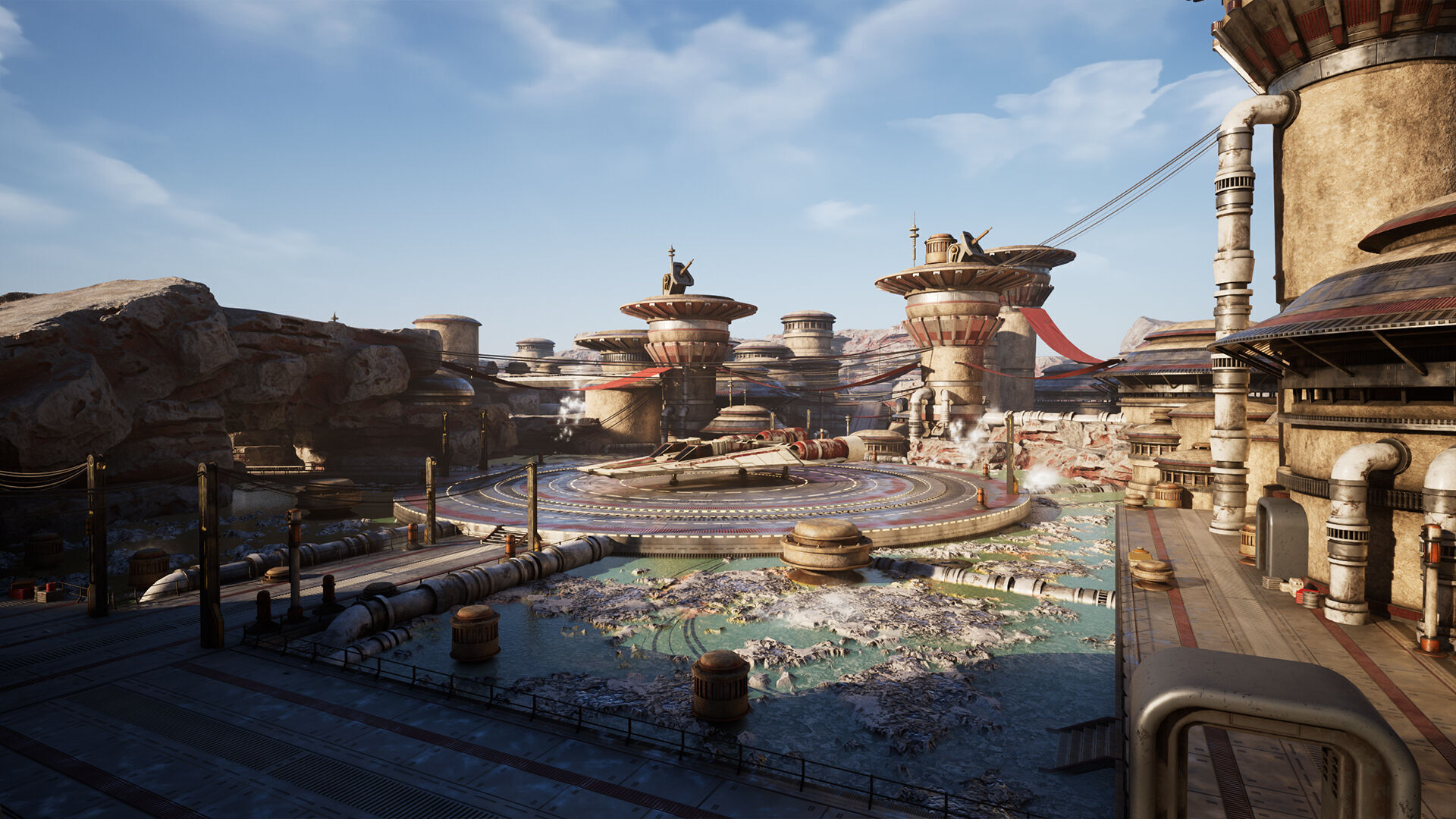 Science Fiction Geothermal City Unreal Engine Low-poly 3D model_21