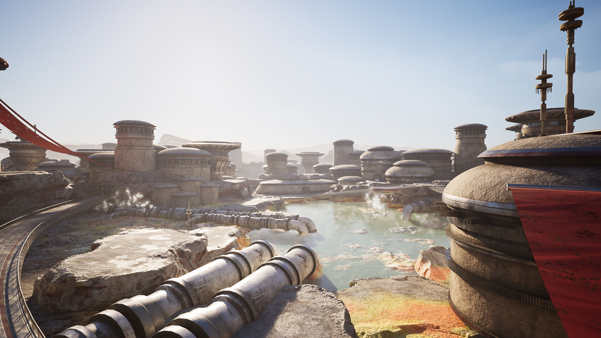 Science Fiction Geothermal City Unreal Engine Low-poly 3D model_6