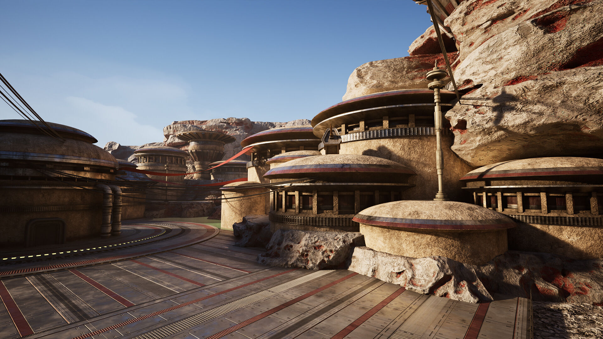 Science Fiction Geothermal City Unreal Engine Low-poly 3D model_12