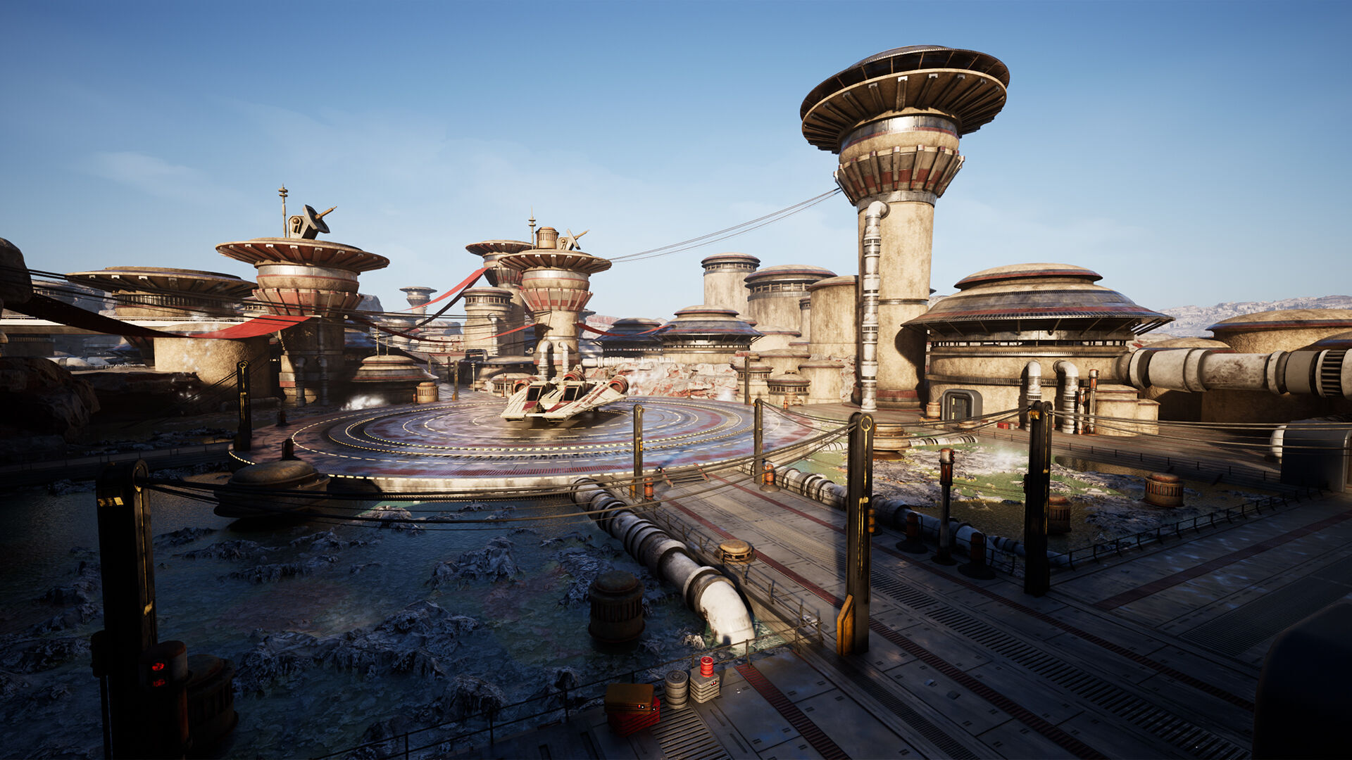 Science Fiction Geothermal City Unreal Engine Low-poly 3D model_8