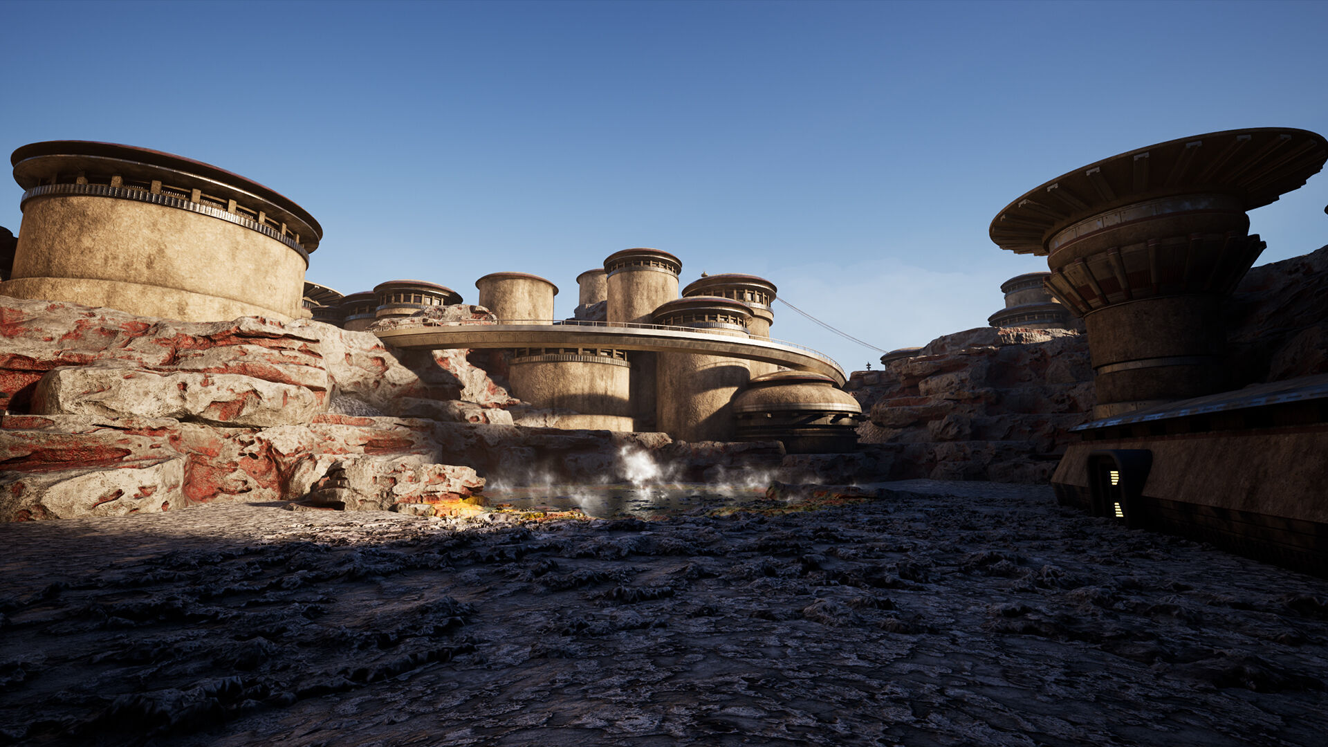 Science Fiction Geothermal City Unreal Engine Low-poly 3D model_24