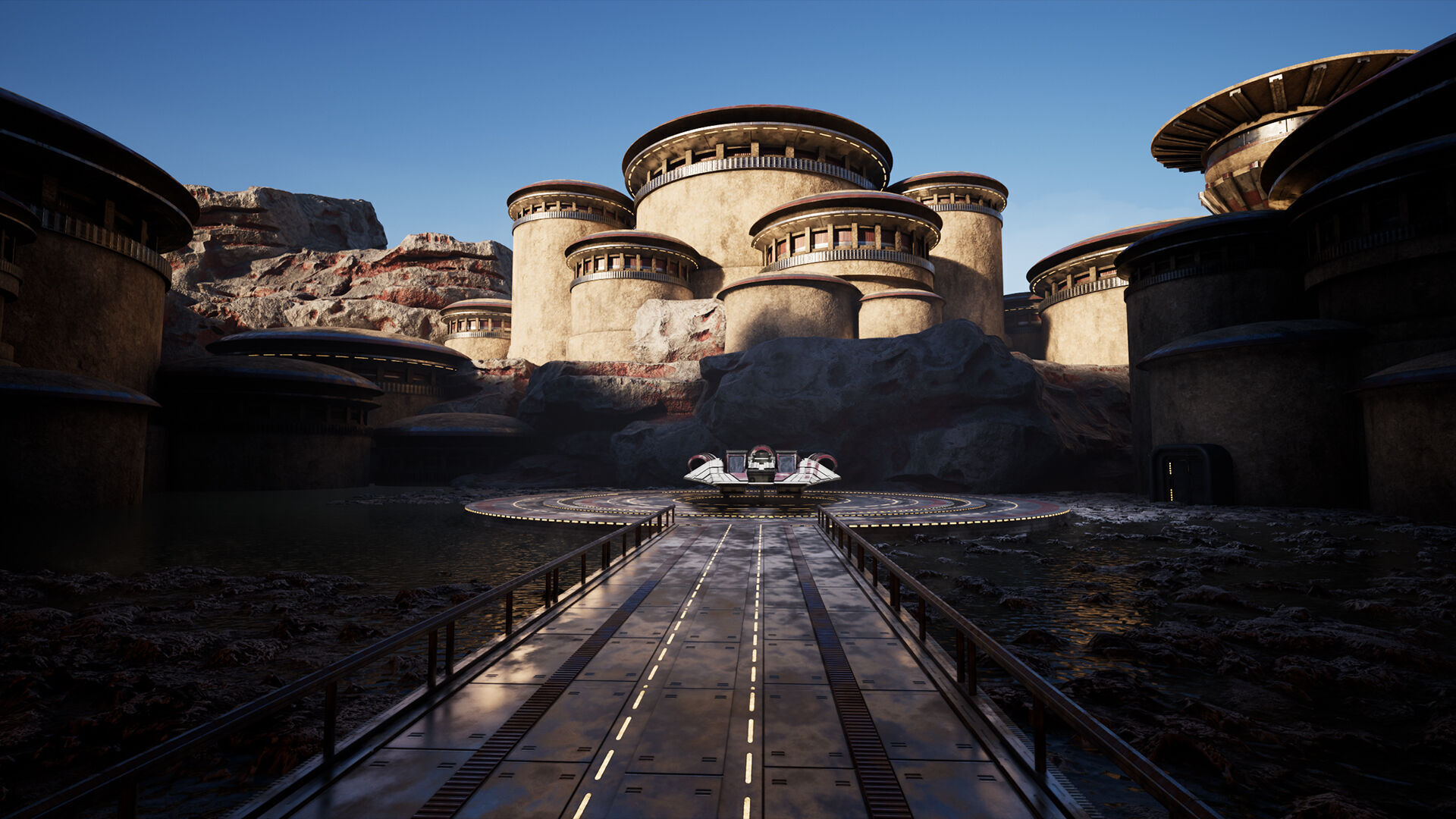 Science Fiction Geothermal City Unreal Engine Low-poly 3D model_4