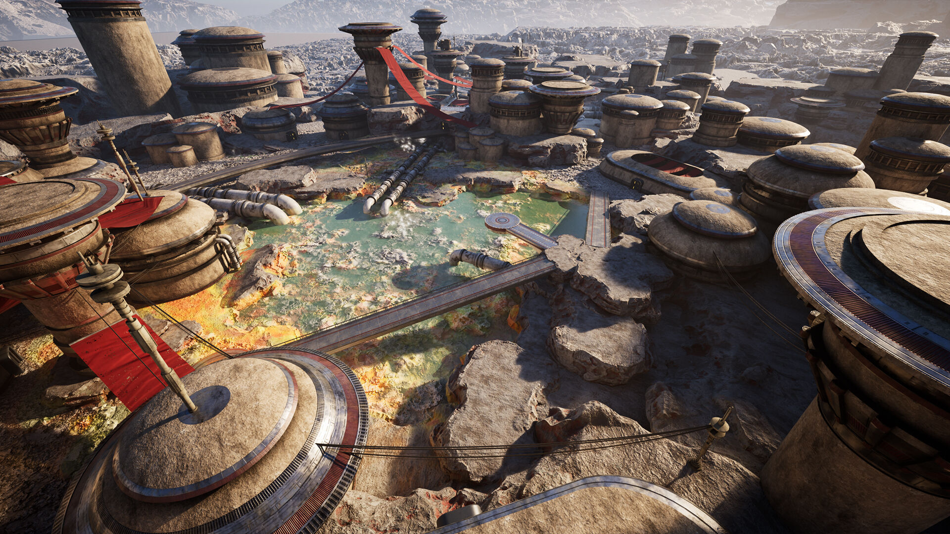 Science Fiction Geothermal City Unreal Engine Low-poly 3D model_3