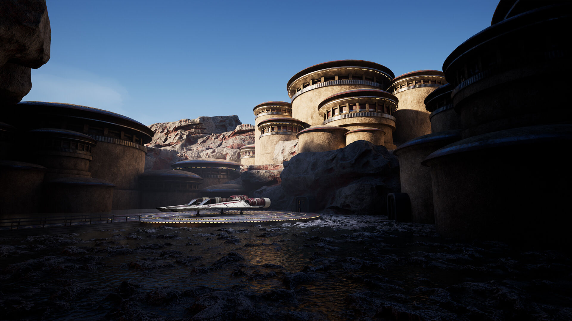 Science Fiction Geothermal City Unreal Engine Low-poly 3D model_10
