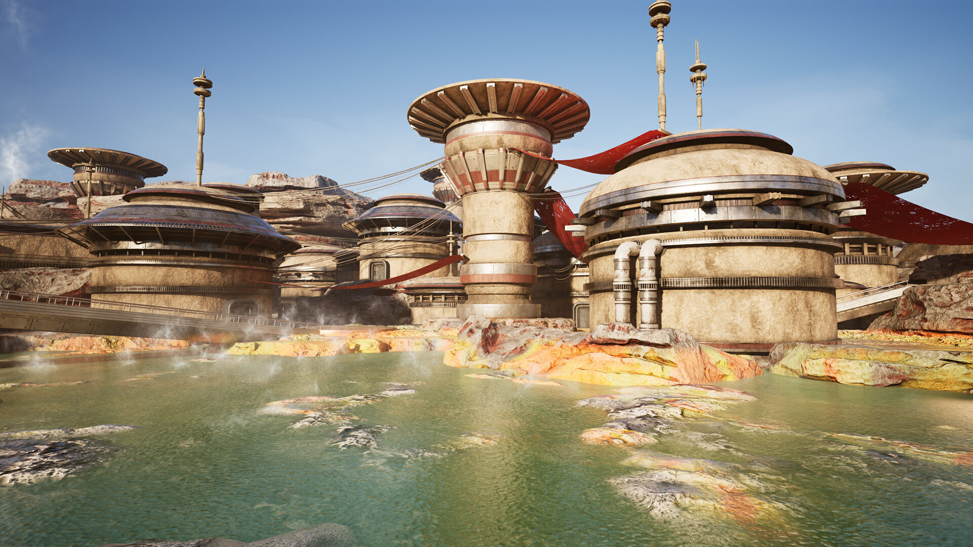 Science Fiction Geothermal City Unreal Engine Low-poly 3D model_15