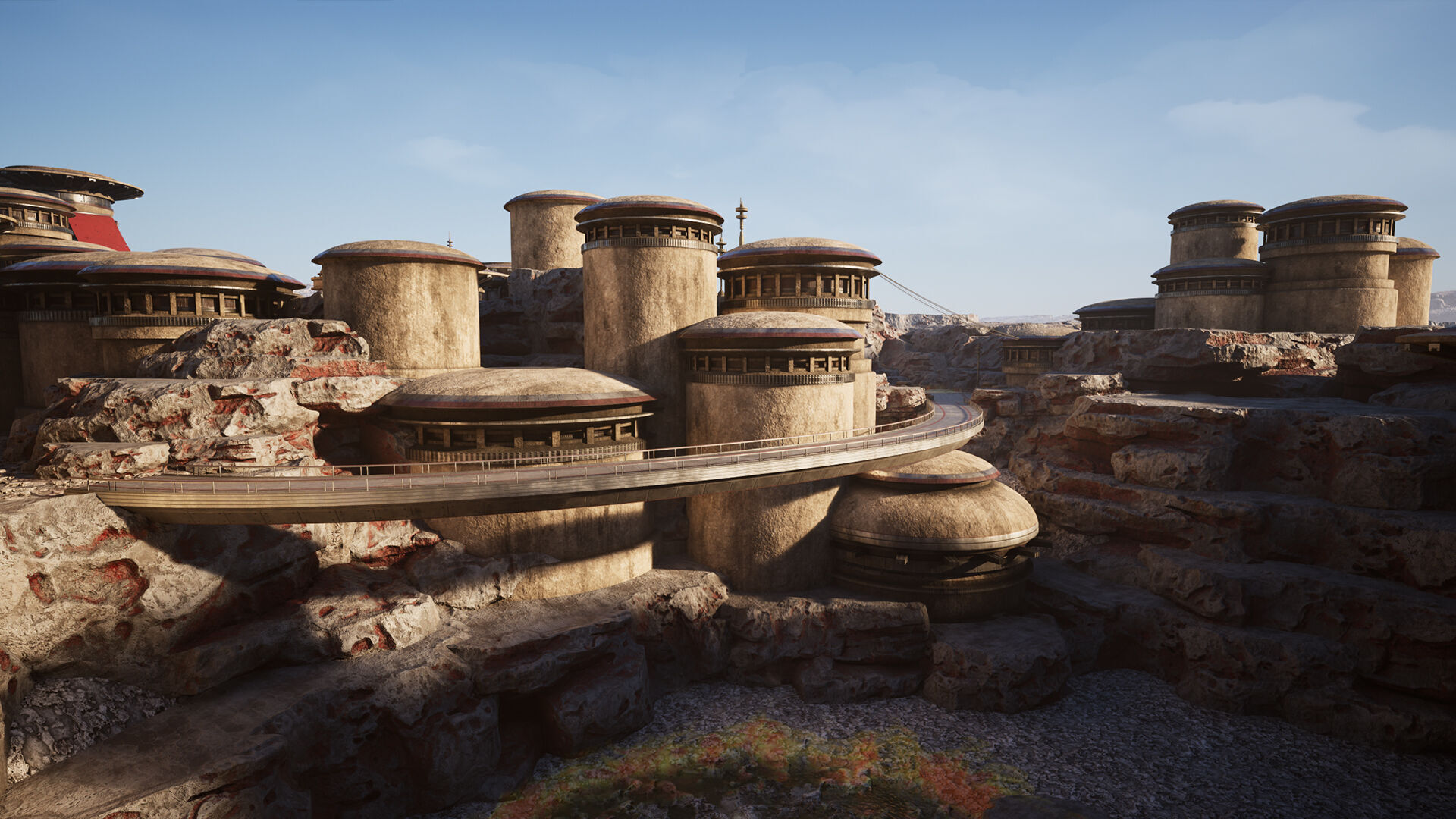 Science Fiction Geothermal City Unreal Engine Low-poly 3D model_2