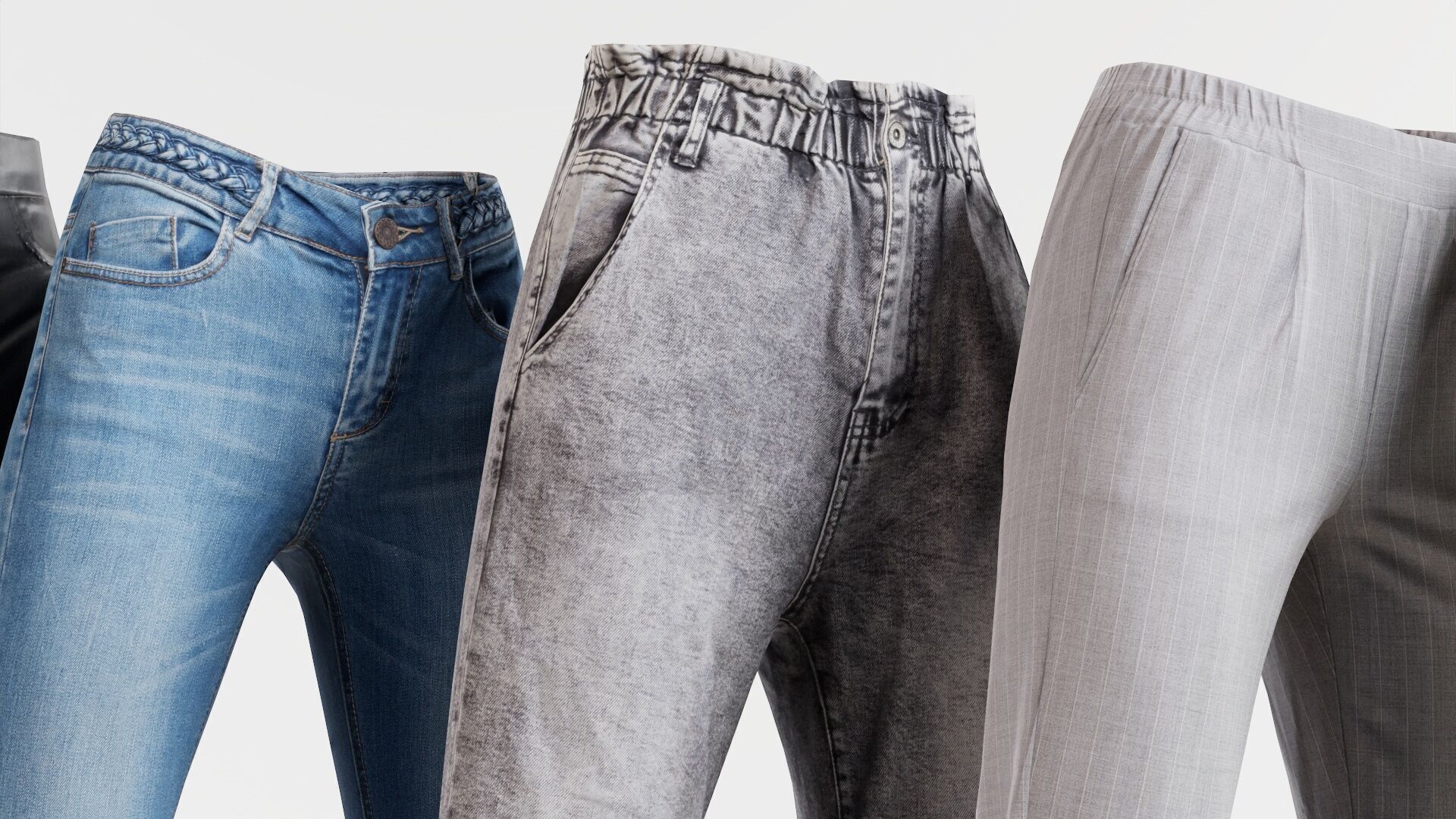 7 Realistic Pants Pack 4 Low-poly 3D model_6