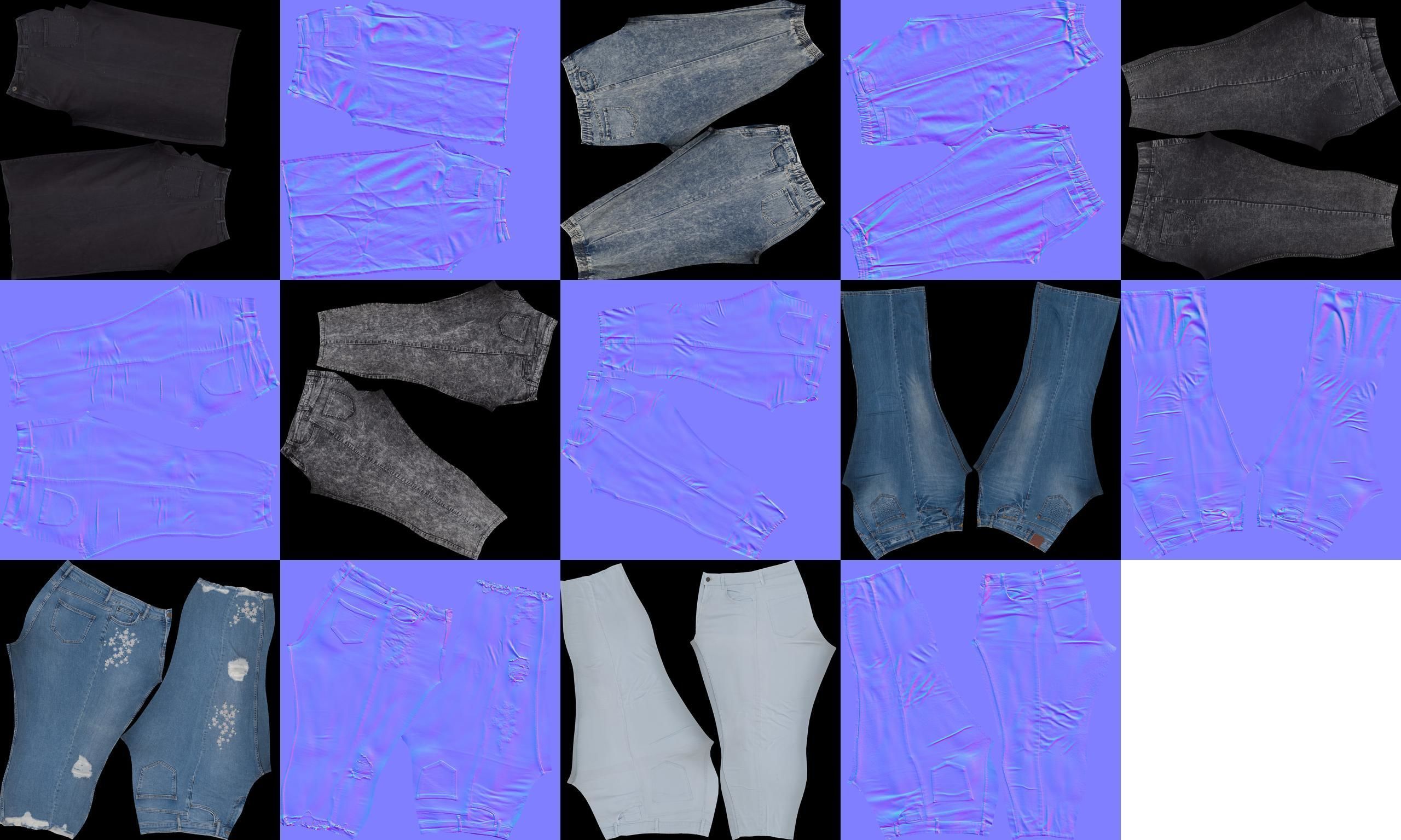 7 Realistic Pants Pack 3 Low-poly 3D model_7