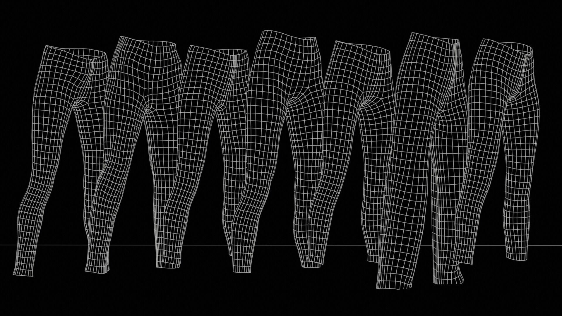 7 Realistic Pants Pack 10 Low-poly 3D model_10