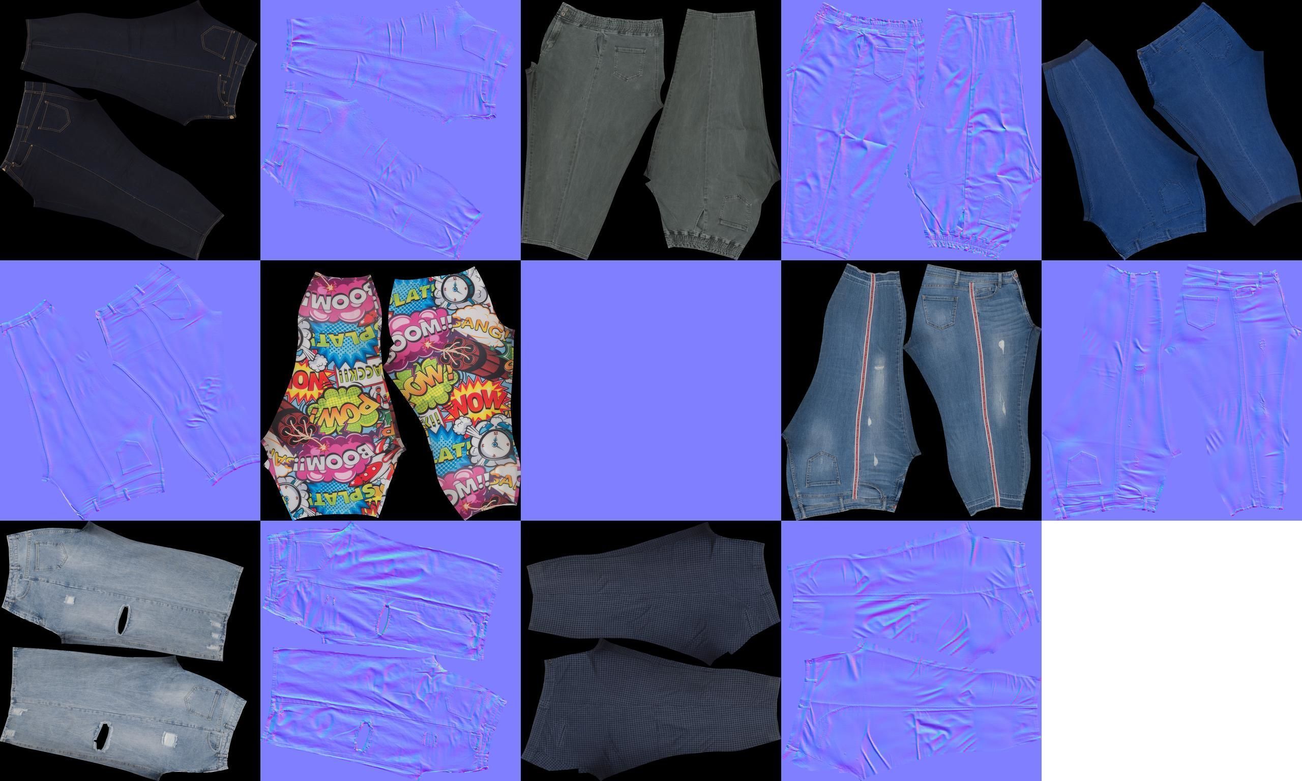 7 Realistic Pants Pack 10 Low-poly 3D model_7