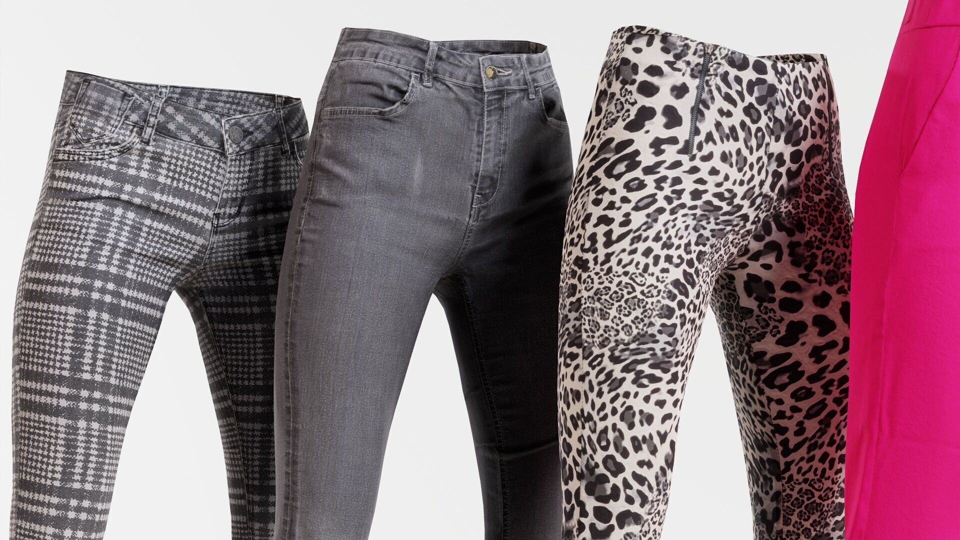 7 Realistic Pants Pack 1 Low-poly 3D model_4