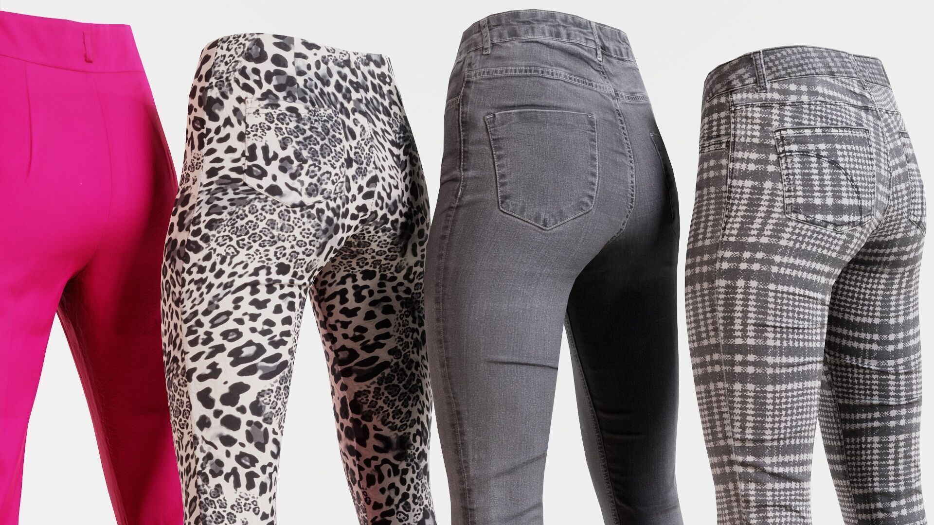 7 Realistic Pants Pack 1 Low-poly 3D model_2