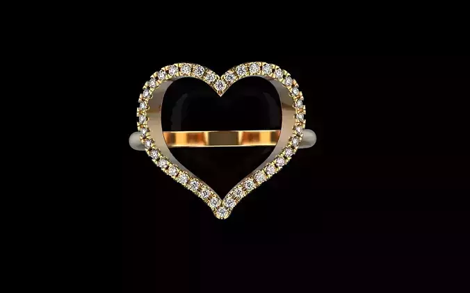 Heart ring with gems model 1218