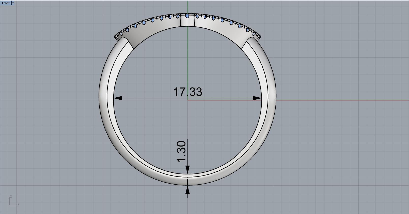Heart ring with gems model 1218 3D print model_5