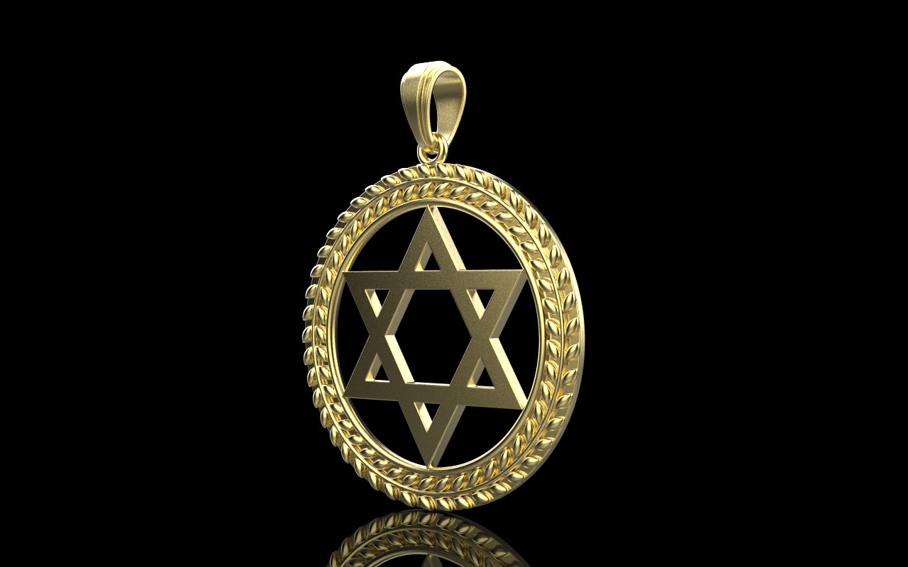 Star of david pendant model 1219 3D print model_20