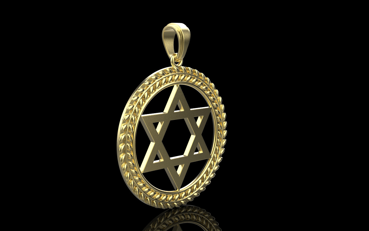 Star of david pendant model 1219 3D print model_15
