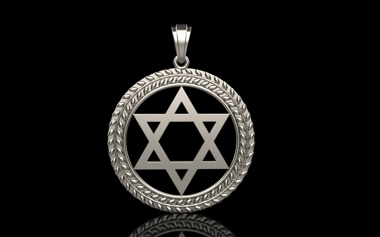 Star of david pendant model 1219 3D print model_11