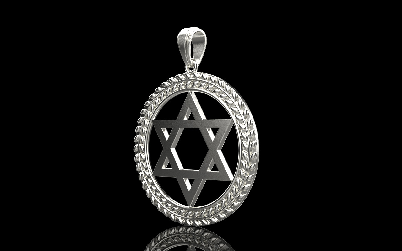 Star of david pendant model 1219 3D print model_23