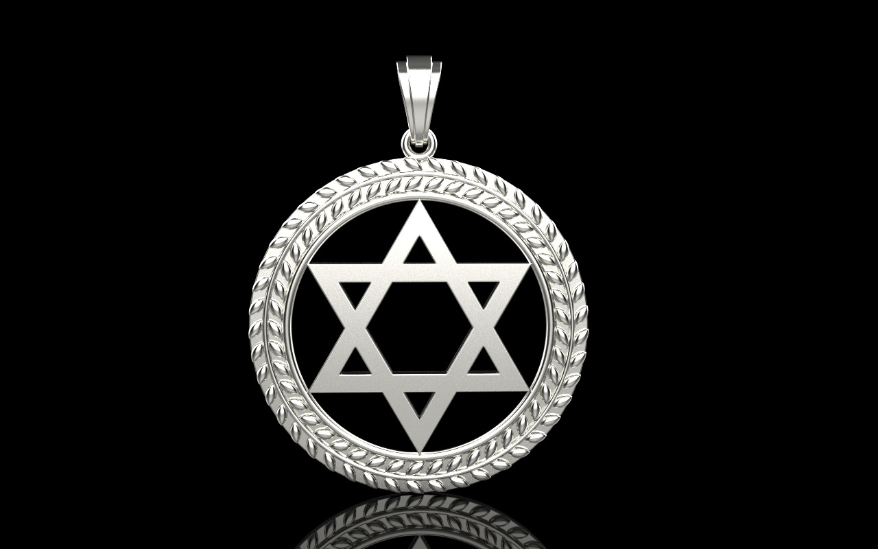 Star of david pendant model 1219 3D print model_13