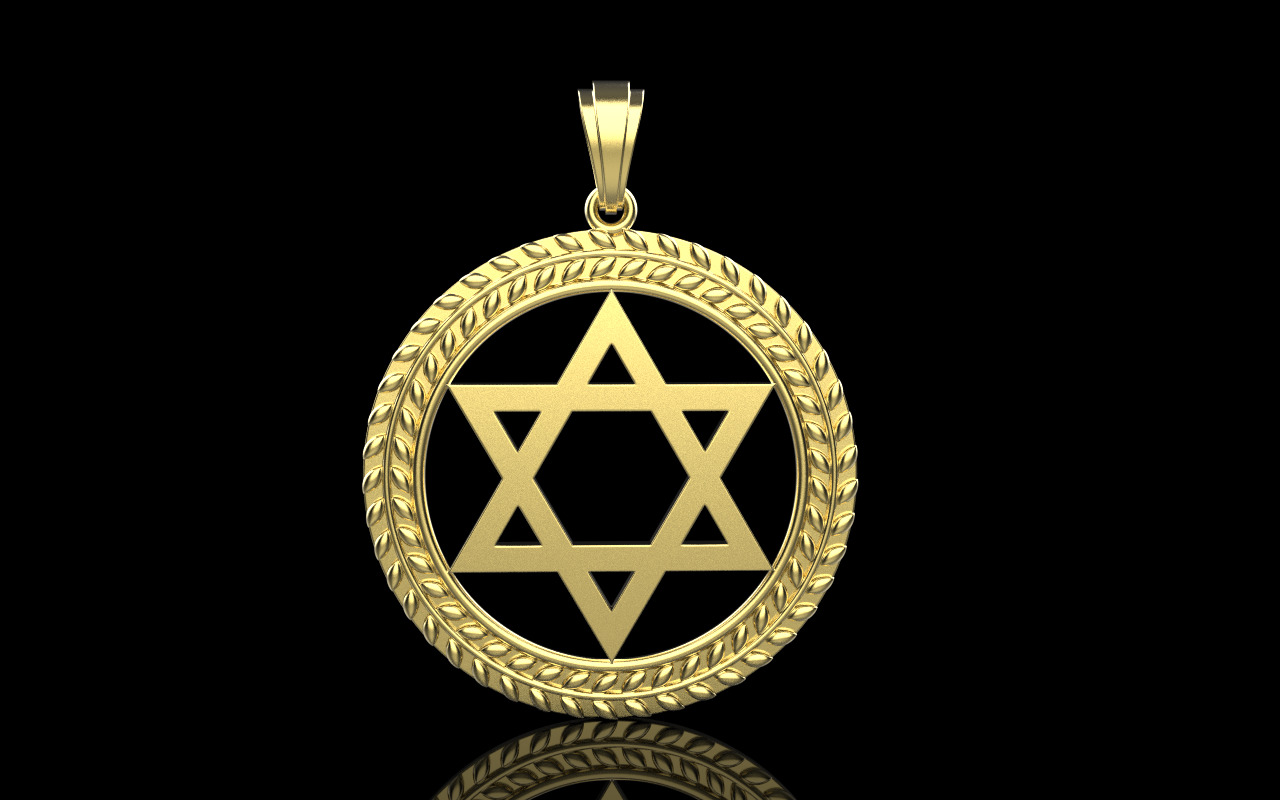 Star of david pendant model 1219 3D print model_10