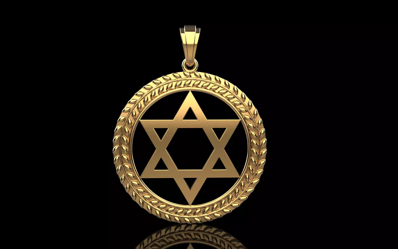Star of david pendant model 1219 3D print model_0