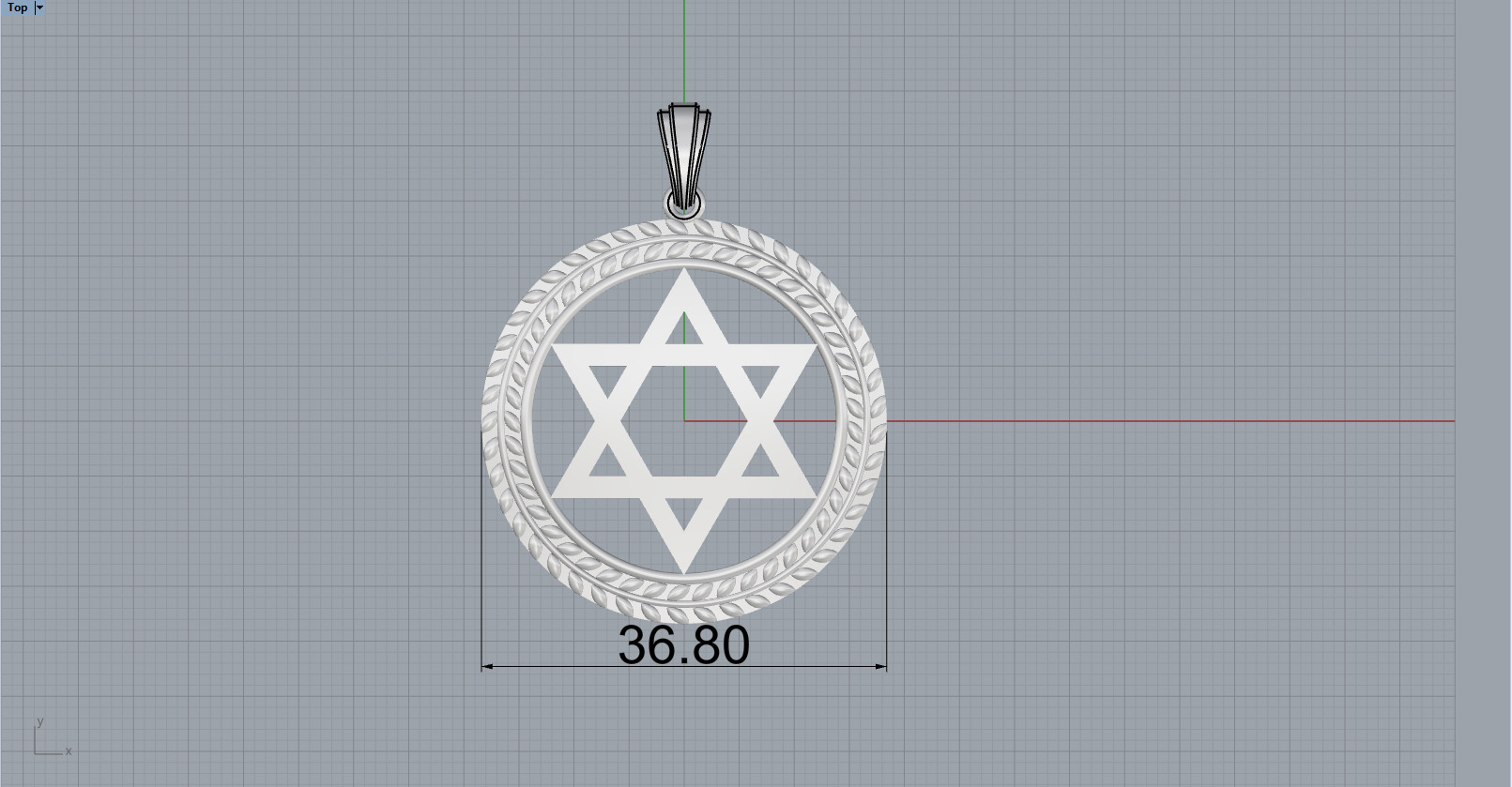 Star of david pendant model 1219 3D print model_5
