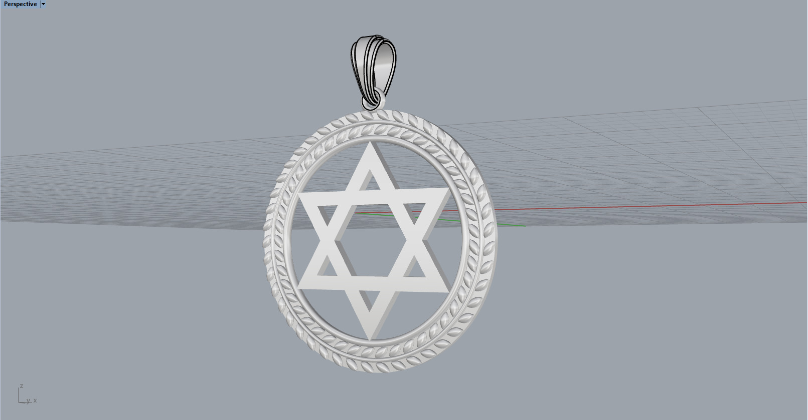 Star of david pendant model 1219 3D print model_8
